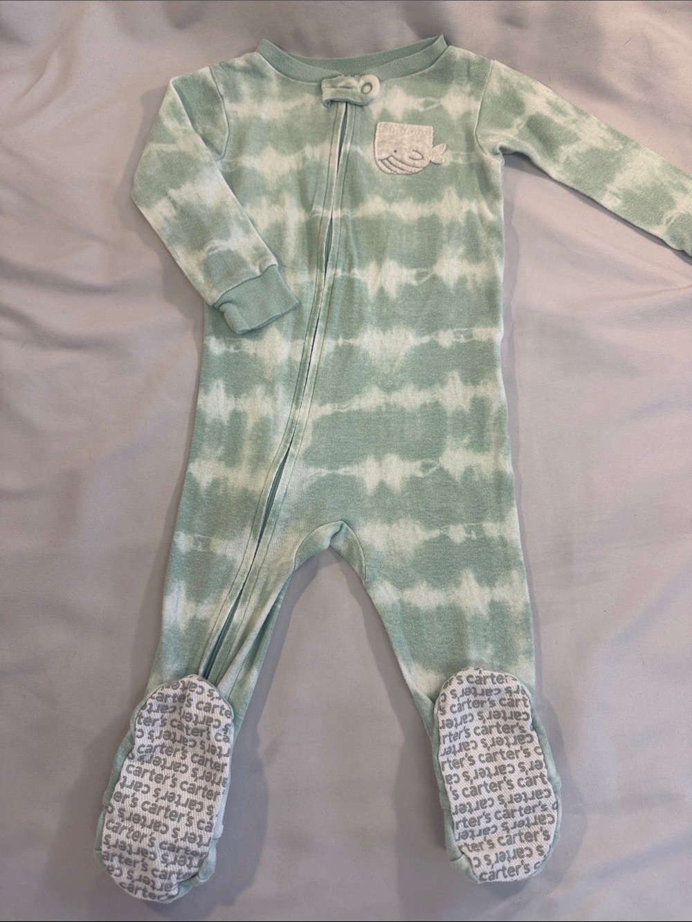 Carter's Mint Tie-Dye Footed One-Piece Pajama